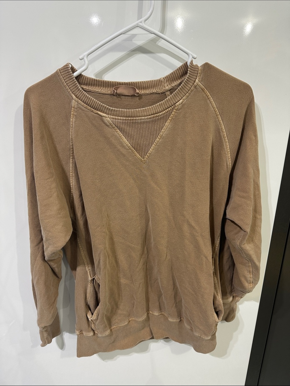 Zenana Casual Crewneck Sweatshirt in Taupe